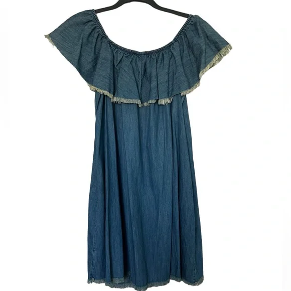 Mossimo Supply Co. Dresses | Mossimo Off-The-Shoulder Lightweight Denim Dress | Color: Blue | Size: S | Guinnevere22's Closet